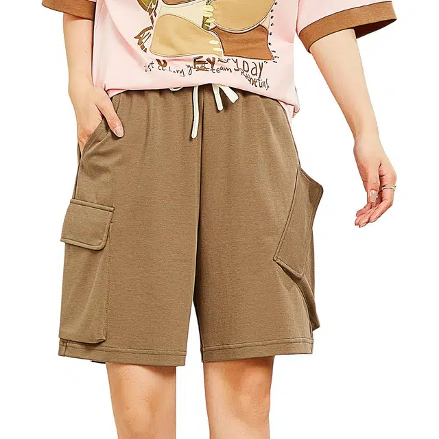 木果果木 夏季美式复古宽松百搭五分裤工装短裤 女款