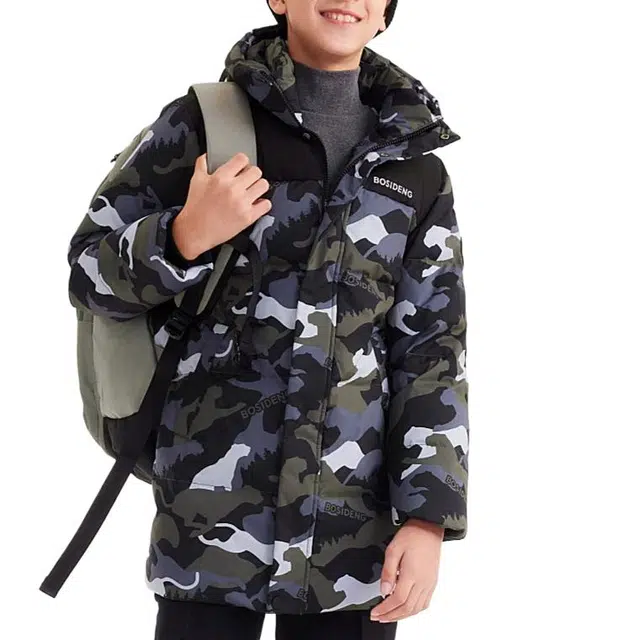 波司登羽绒服 保暖舒适迷彩拼色百搭 青少年