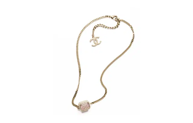 CHANEL Classic Double C Pendant Necklace Gold