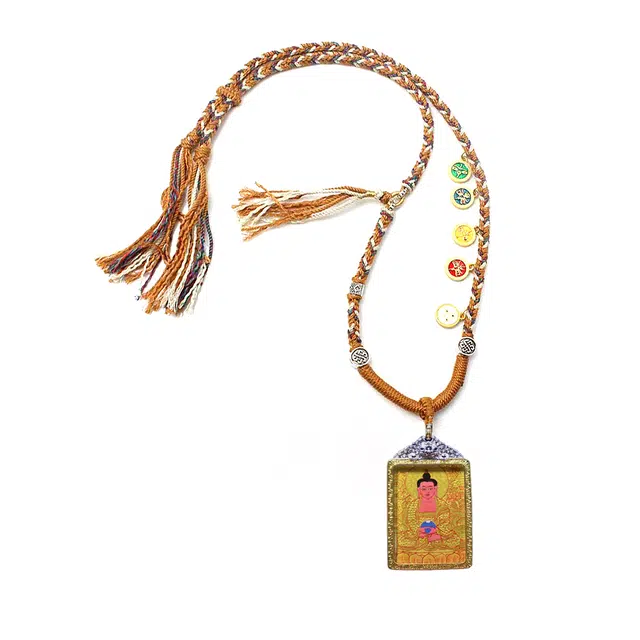 【财运福运走上坡】 玉临门 平安喜乐 藏式八大守护神唐卡吊坠 复古民族风锁骨链#好运 合金 项链 男女同款情侣款
