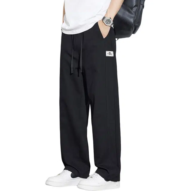 协协乐 高街纯色薄款凉感透气直筒宽松美式纯棉工装百搭宽松直筒通勤显高显瘦长裤子休闲裤 男款