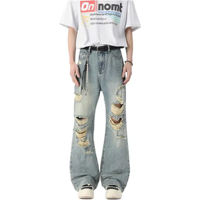 沃马 美式高街复古舒适百搭牛仔裤 男女同款