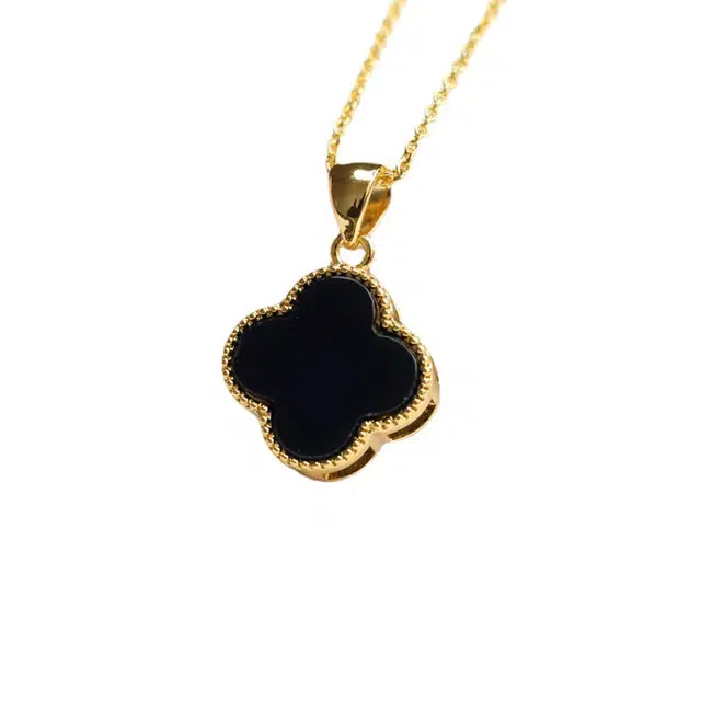 琉堇 幸运四叶草系列 简约小众 新中式锁骨链 好运相伴常戴#好运 玛瑙 项链 女款