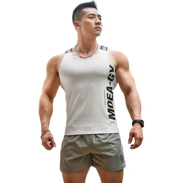 墨立方 提花透气跑步运动无袖背心 男女同款