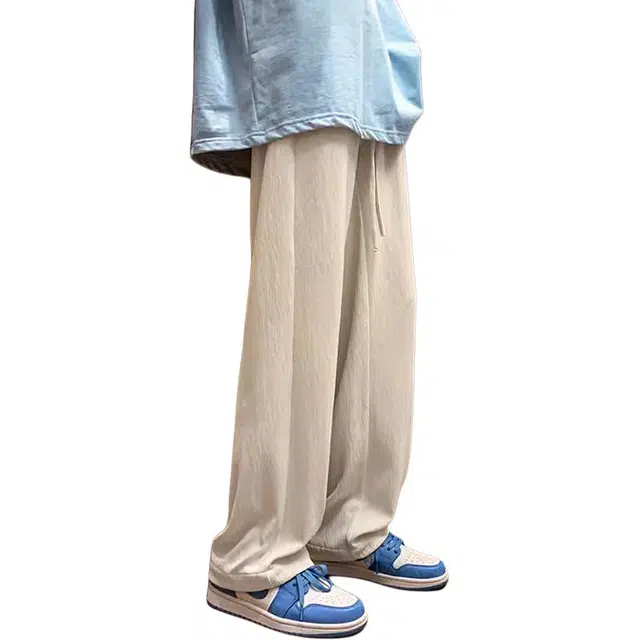 童先森 舒适百搭纯色宽松薄款直筒休闲裤 男款