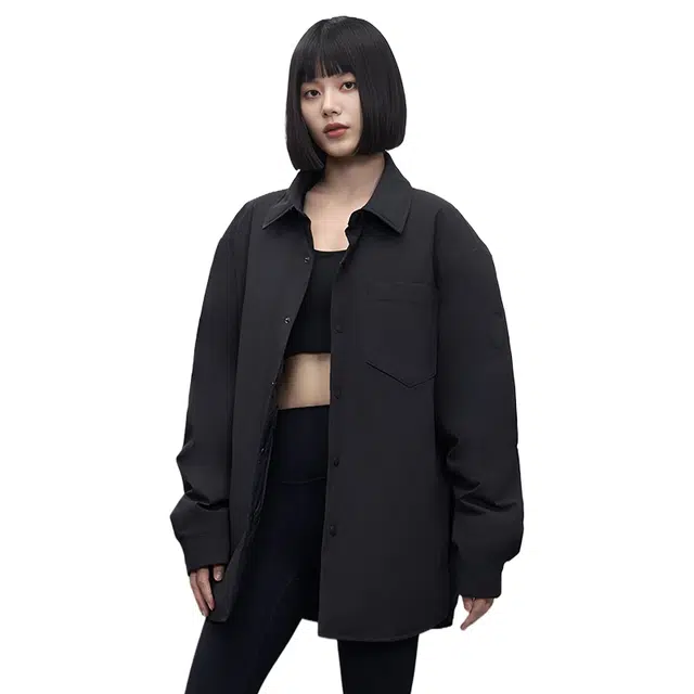 美力城 时尚潮流翻领轻薄三防宽松百搭休闲保暖羽绒服 男女同款