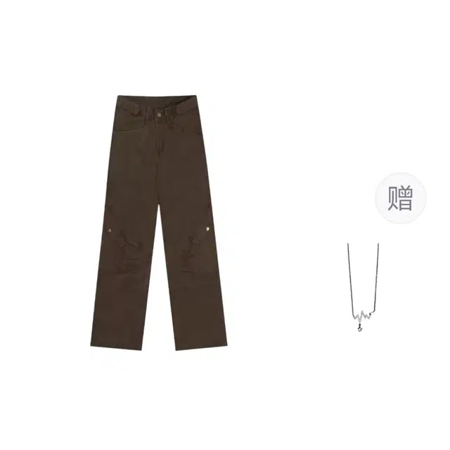 识恩 美式复古褶皱多口袋工装宽松显瘦休闲阔腿牛仔裤 女款