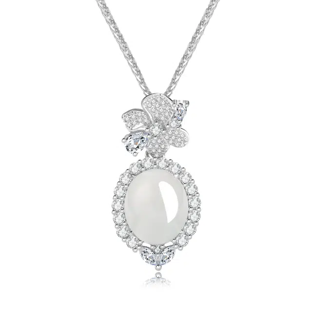 【冰清玉洁】 帝苏行 玉露凝香 新中式国潮 吉祥如意平安顺遂 好运 简约小众设计 玉髓 项链 女款