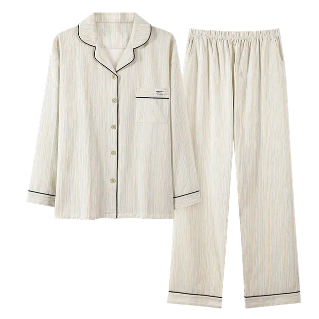 顶瓜瓜 纯棉棉料简约舒适无束缚可外穿家居服睡衣套装 男女同款