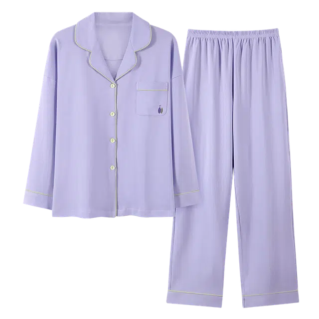 顶瓜瓜 纯棉面料简约舒适无束缚可外穿家居服睡衣套装 男女同款