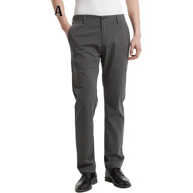 古鲨 商务轻奢风通勤百搭冰丝修身长裤休闲裤 男款