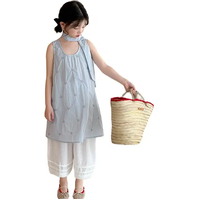 泰迪珍藏休闲运动套装 百搭亲肤洋气无袖 儿童款