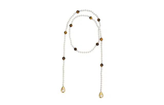 克拉日记 法式拼接长款串珠可叠戴双层锁骨链小众设计轻奢气质锁骨链好运礼盒装 合金 项链 男女同款情侣款