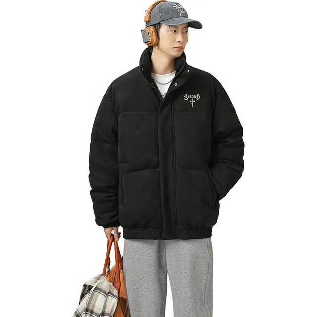 极限涡轮 美式复古个性哥特字母印花加厚保暖时尚休闲棉服 男女同款