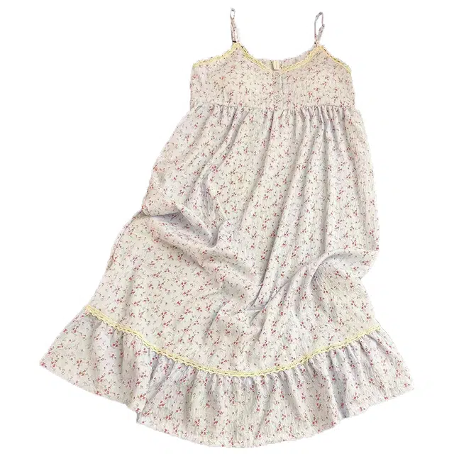 俏韵 圆领吊带夏季纯欲带胸垫甜美可爱薄款家居服可外穿睡裙 女款