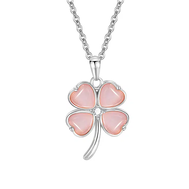 骊碧 香港轻奢四叶草小众设计感甜美少女心高档浪漫有意义 表白仪式感 玻璃猫眼 项链 女款