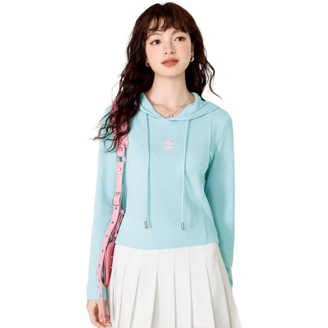 法文箱子 纯色时尚简约舒适连帽长袖针织衫 女款