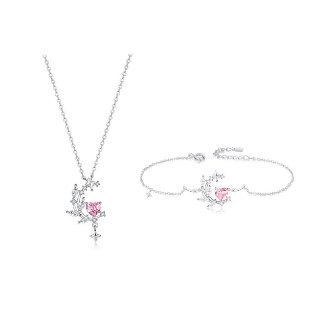 克兰茜 仙踪心环 浪漫甜美小众轻奢简约高级感气质锁骨链女生 日常百搭温柔清冷感吊坠 甜蜜恋爱送礼女友生日跳动的心 锆石 项链 女款