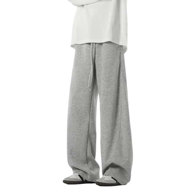 佑麟 黑色美式弯刀卫裤男款夏季垂感阔腿裤子潮牌宽松运动长裤休闲裤 男女同款