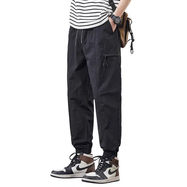 拾个壹先生 夏季冰丝速干透气百搭美式高街潮流九分束脚工装运动裤休闲裤 男女同款