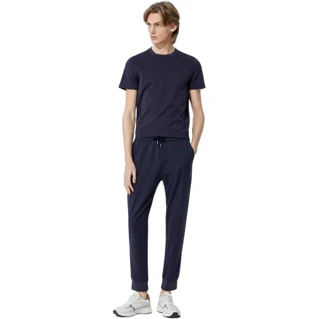 依文 纯色商务时尚直筒休闲裤 男款 藏蓝色