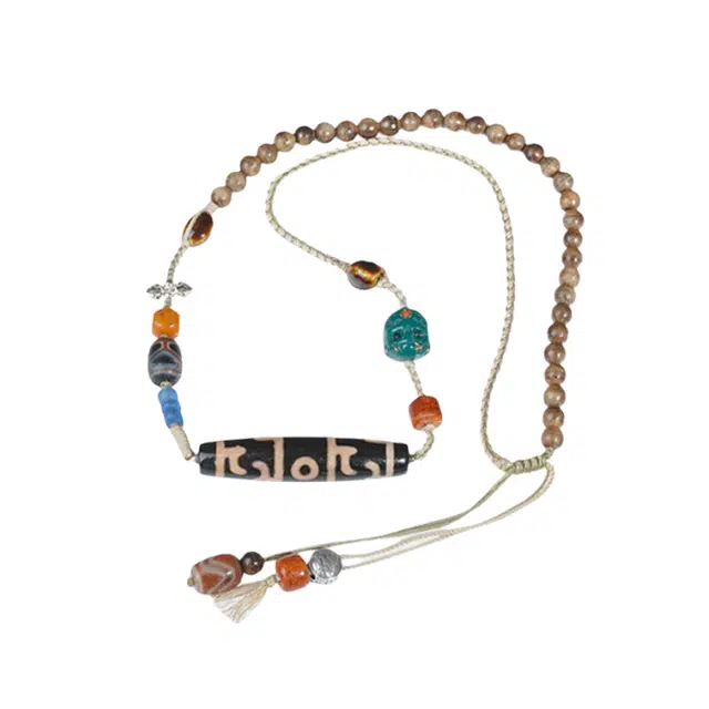 玉临门 新中式藏式三眼天珠平安扣 玛瑙 项链 男女同款情侣款 限定礼盒 适我愿兮