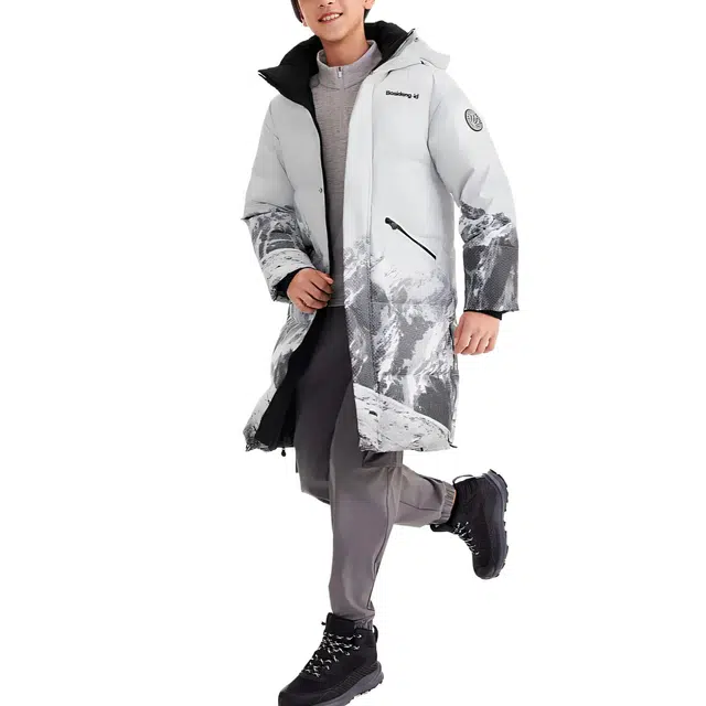 波司登羽绒服 时尚百搭流行潮流中长鸭绒 云雾雪山 儿童款