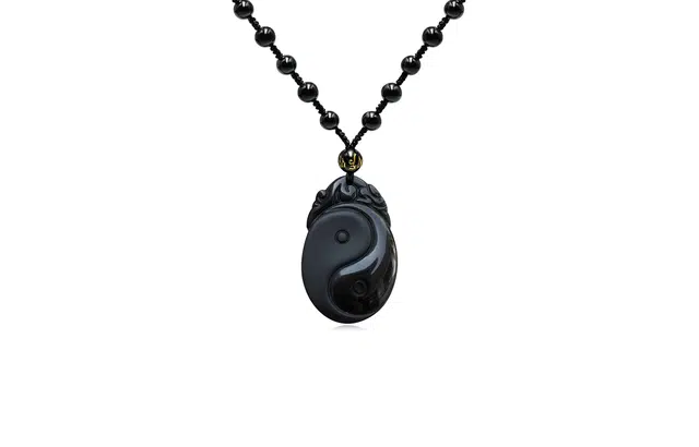 凤祥囍事 老凤祥 八卦如意 如意吉祥 时尚小众新中式 高级设计极简百搭显气质优雅贵气感 #好运 黑曜石 项链 男女同款情侣款