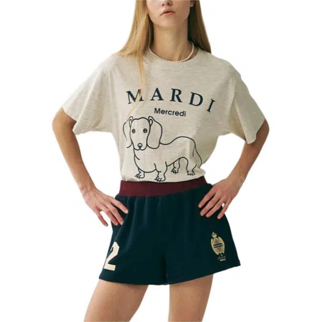 MARDI MERCREDI SS25 TSHIRT DDANJI CH.06_OATMEAL NAVY T