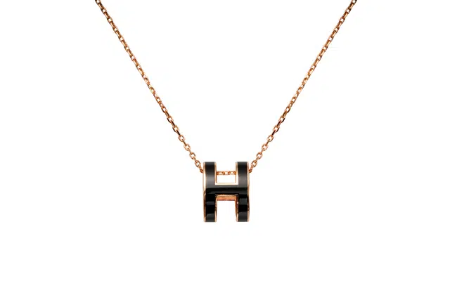 Hermes Pop H Necklace Rose Gold