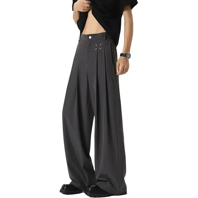 隐狼世家 垂感宽松职业西装长裤休闲裤 男款