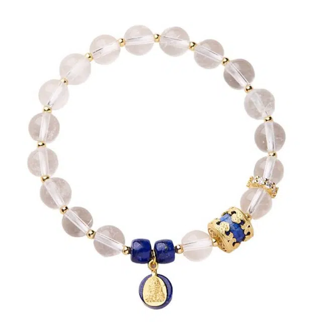 陌阡雪 【扎基拉姆财神】财源滚滚 八方来财 净化磁场 诸事顺遂 招财#好运天然 白水晶 手串 女款