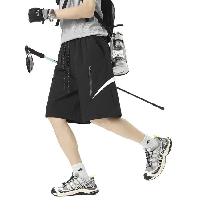 颂希尔 美式设计感潮牌户外五分裤休闲短裤 男女同款