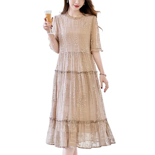 比利斯山羊 简约气质优雅甜美短袖连衣裙 女款