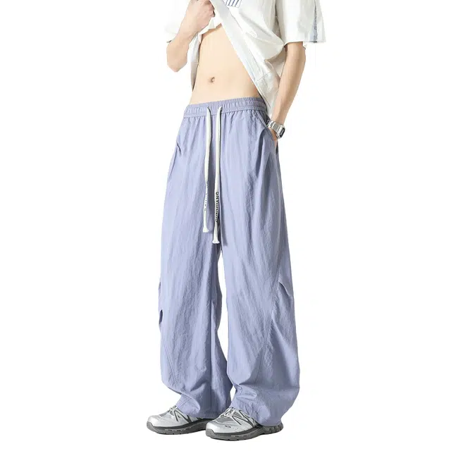 敦煌博物馆 美式复古基础款简约纯色宽松百搭休闲裤 男女同款