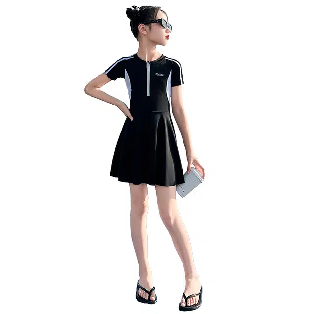 泰迪珍藏儿童泳装 柔软亲肤洋气潮流 黑色 儿童款