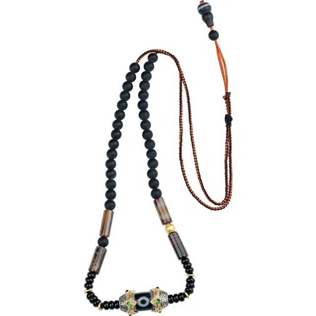 布达拉宫 新中式吉祥平安藏式两眼天珠六字真言学业上岸事业蒸蒸日上旺桃花正缘#好运 玛瑙 项链 男女同款情侣款