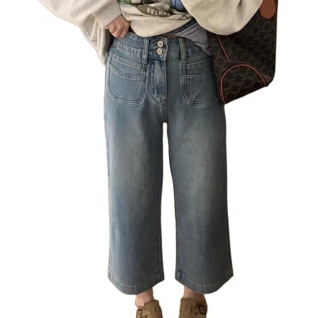 小卷要加油 高品质九分直筒裤牛仔裤 女款