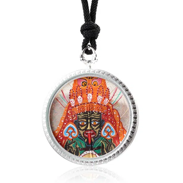 喃呢 平安吉祥好运新中式都市文玩国风国潮旺福藏式热贡手绘唐卡扎基拉姆 合金 项链 男女同款情侣款