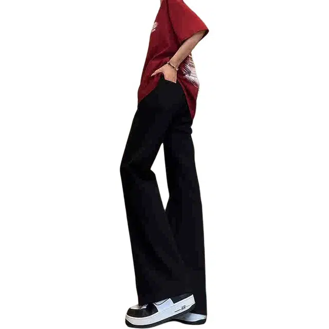 煦加 美式高街水洗耐磨休闲宽松纯色百搭牛仔裤 男款