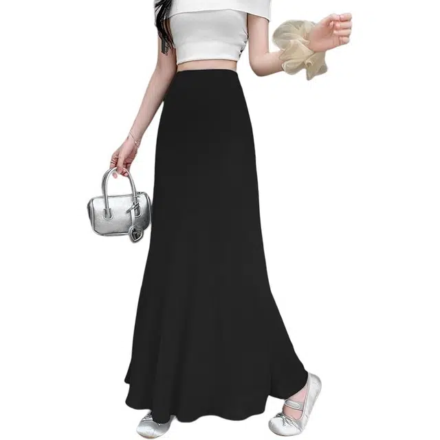 水中花 高腰包臀鱼尾裙修身显瘦气质垂感优雅休闲长裙 女款