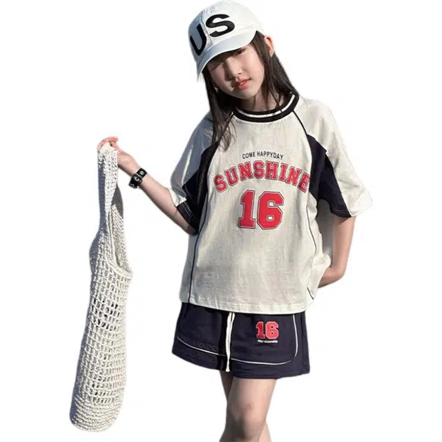 俞兆林休闲运动套装 潮流洋气时尚 红蓝撞色 儿童款