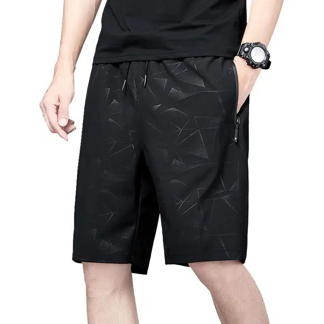 左岸 美式高街创意满印印花薄款透气舒适大码五分裤休闲短裤 男女同款