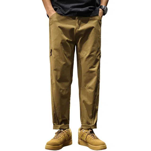 路杰邦 美式潮牌高品质工装裤宽松运动长裤休闲裤 男款 浅驼色