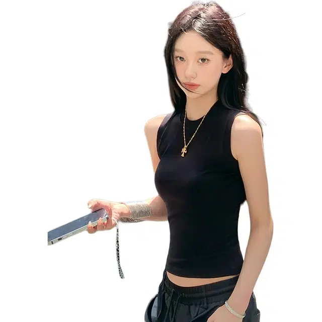 善己 小高领紧身收腰遮副乳休闲百搭内搭薄背心 女款