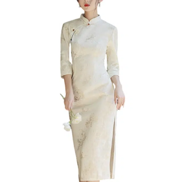 丝絮丝绸 通勤时尚舒适百搭长袖连衣裙 女款