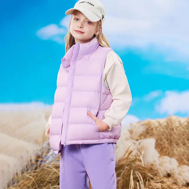 雅鹿 舒适立领拉链羽绒马甲青少年