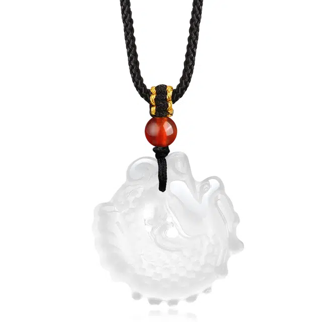 【你必上岸】 老凤祥 鱼化龙转运 鱼跃龙门 时来运转  新中式国潮时尚简约小众日常穿搭高级感#好运天然 玉髓 项链 男女同款情侣款