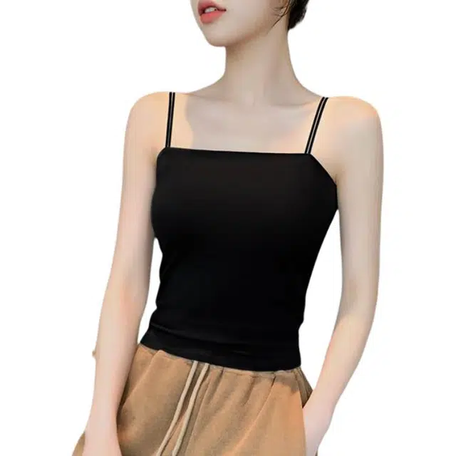 善己 纯色内搭休闲百搭无胸垫一体款外穿美背修身吊带 女款