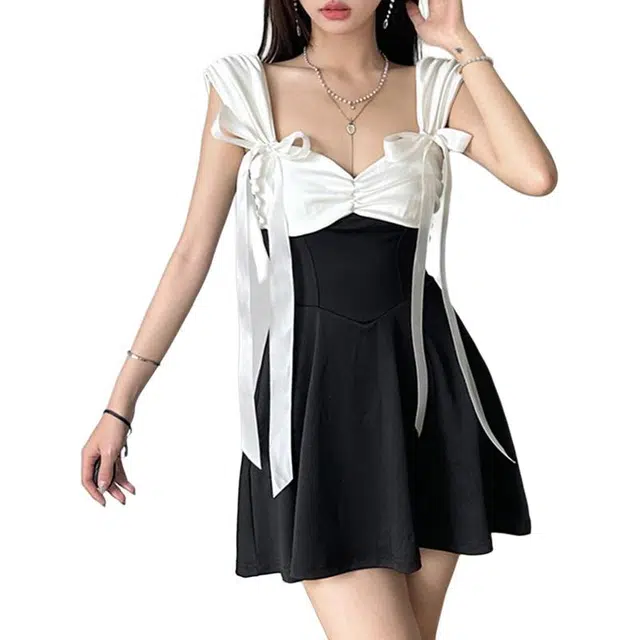 哒头下雨不愁 法式纯欲气质吊带连衣裙 女款 黑色